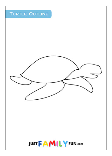 Printable Turtle Outline Template | Just Family Fun