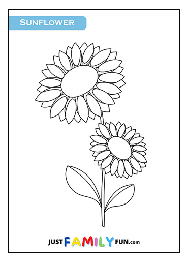 Printable Simple Sunflower Outline | Just Family Fun