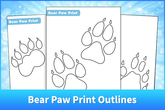 Bear Paw Print Outlines