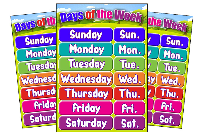 days of the week poster