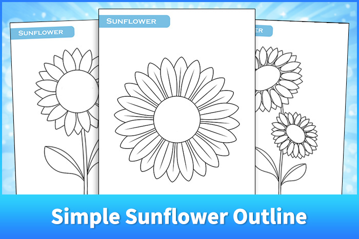 Simple Sunflower Outline