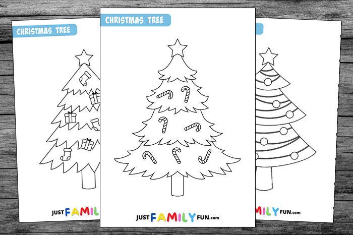 Christmas tree outline printable template