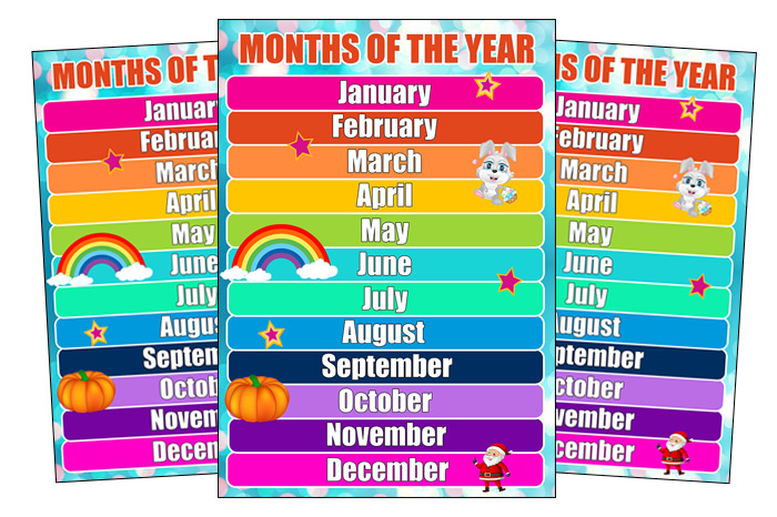 months of the year poster