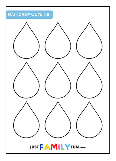 Printable Raindrop Outlines | Just Family Fun