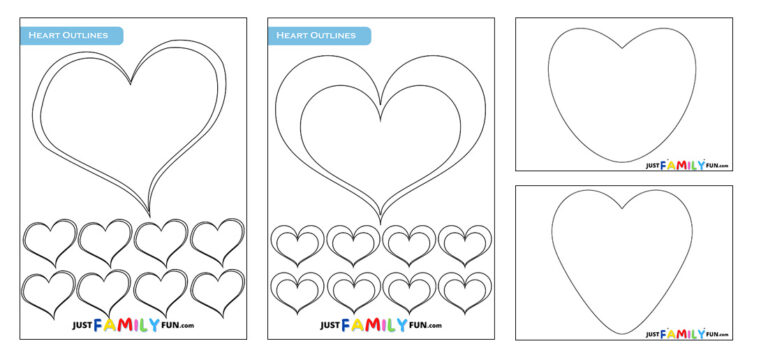 Printable Heart Outline Templates | Just Family Fun