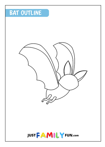 bat flying outline template