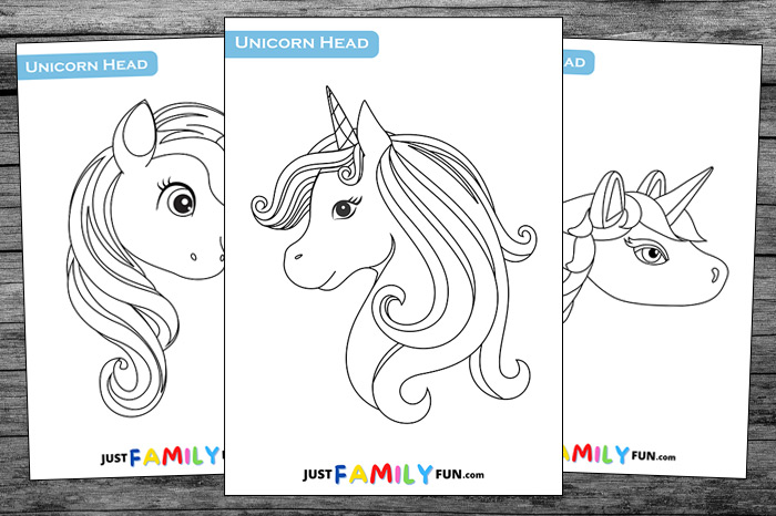 Unicorn head outline templates