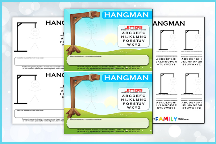 hangman printable games