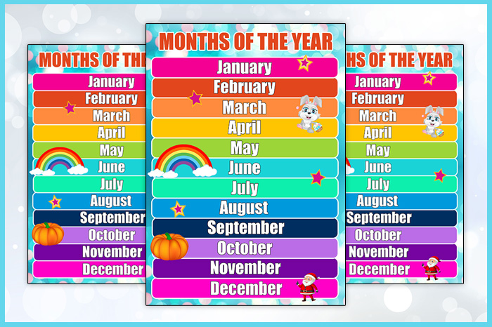 months of the year poster