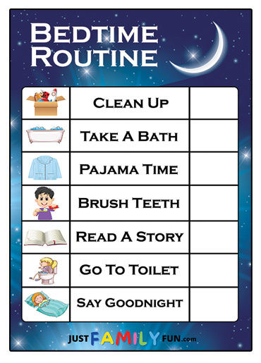 bedtime routine board for toddlers
