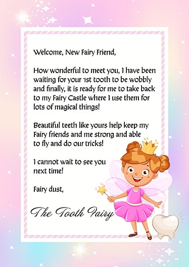 Printable Tooth Fairy Letter For Girls | Just Family Fun