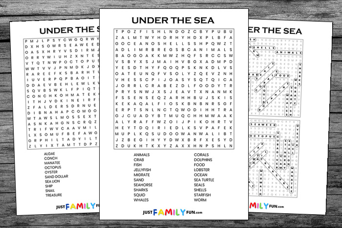 Under the sea word search