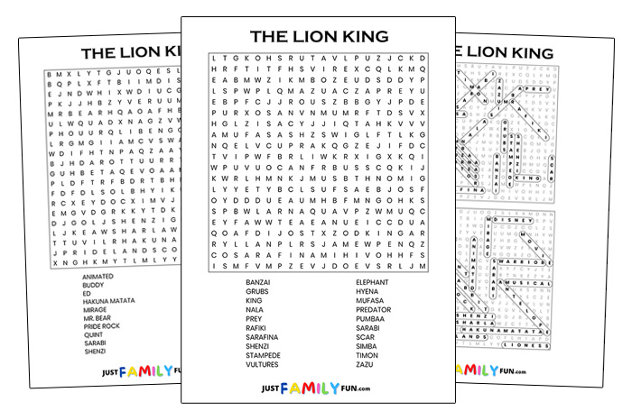 The Lion King Word Search