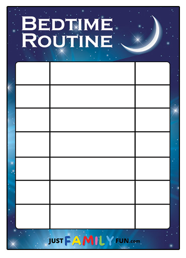 Blank bedtime routine chart