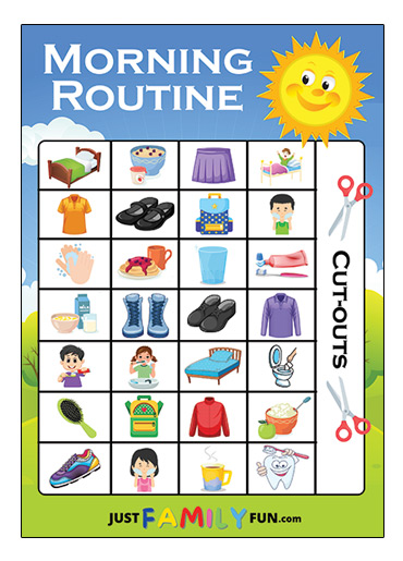 free printable morning routine charts with pictures