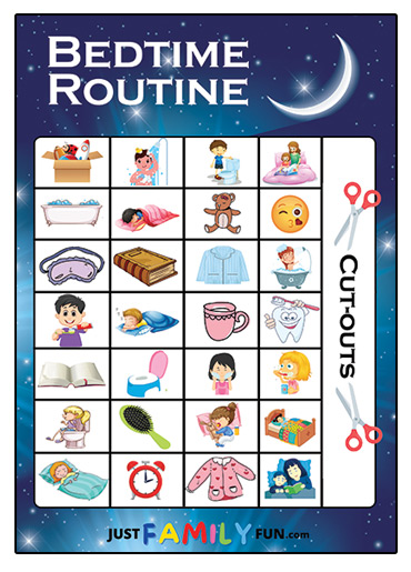 bedtime routine cut-out images