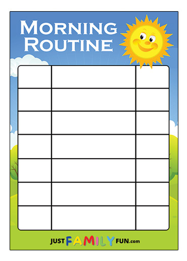 Printable Kids Morning Routine Chart With Pictures | Just Family Fun