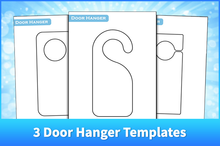 Printable blank door hanger template