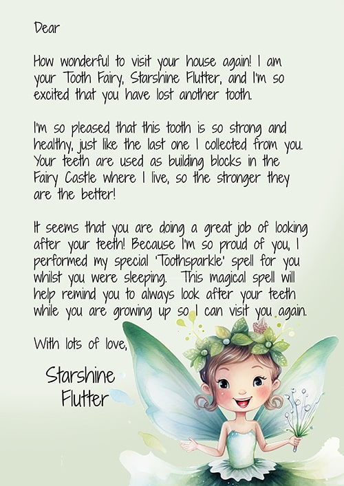 printable tooth fairy letter
