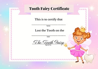 free tooth fairy certificate