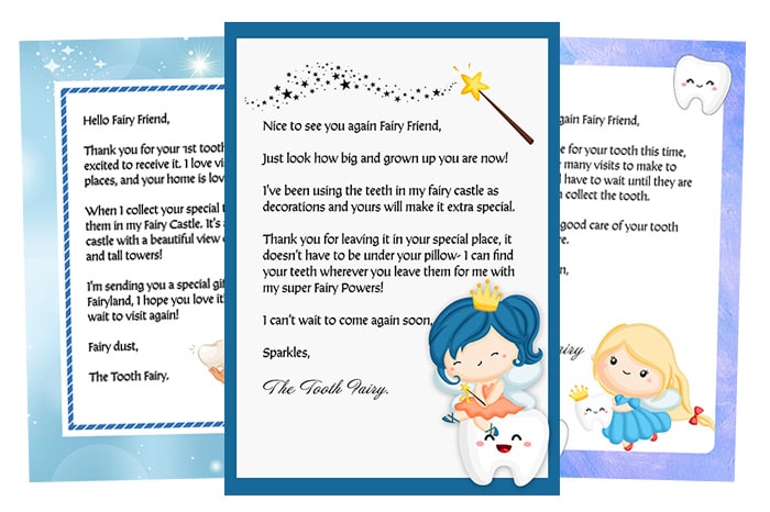 Printable boy tooth fairy letter templates