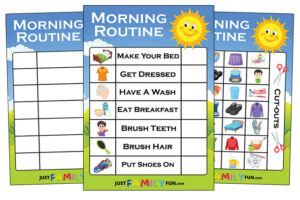 Printable Kids Morning Routine Chart With Pictures | Just Family Fun