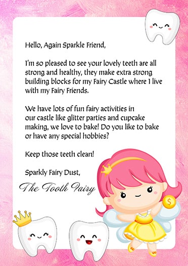 letter to the tooth fairy