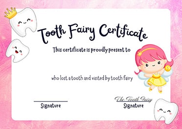 ultimate tooth fairy certificate