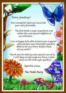 tooth fairy first tooth letter