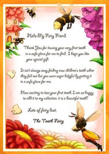 1st tooth fairy letter