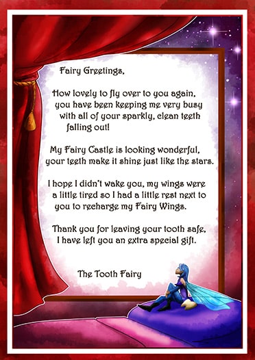 tooth fairy letter lost tooth