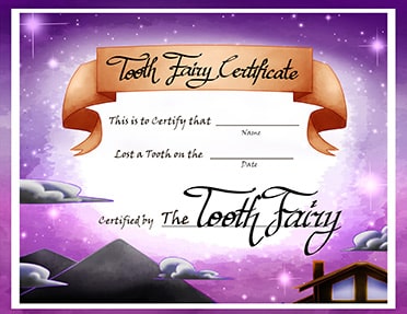 tooth fairy certificate free