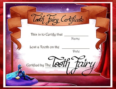 tooth fairy certificates