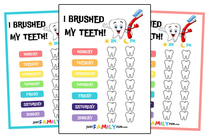 Printable tooth brushing chart