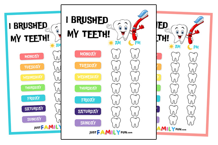 Free Printable Tooth Brushing Chart For Kids | Just Family Fun