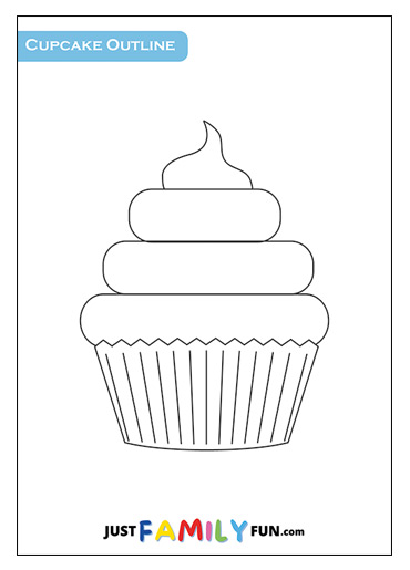 Simple Cupcake Outline Patterns: DFX, EPS, PDF, PNG, and SVG Cut Files