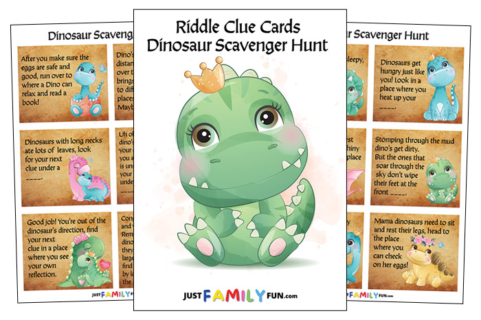 Dinosaur Scavenger Hunt Clue Cards