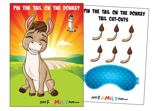 Printable pin the tail on the donkey