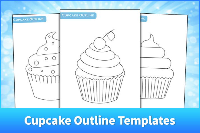 Cupcake Outline Templates