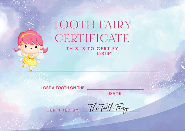 tooth fairy certificate printable