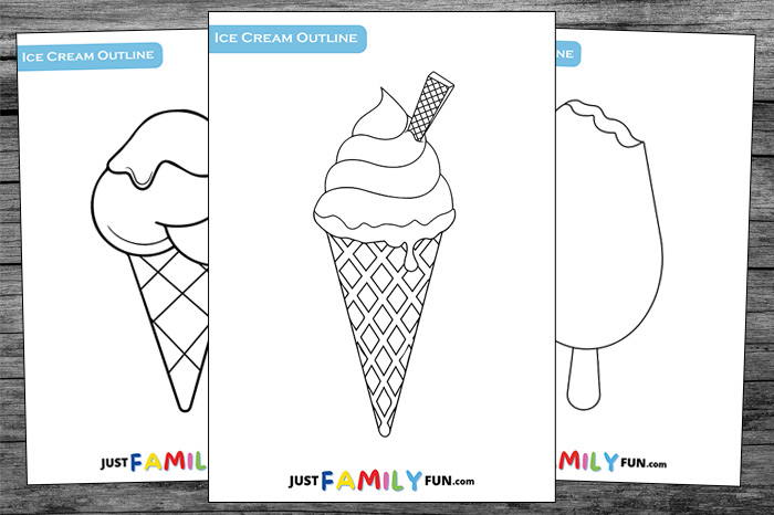 Printable ice cream outline pdf