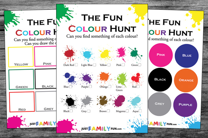 3 Free Printable Colour Scavenger Hunt Games Just Family Fun