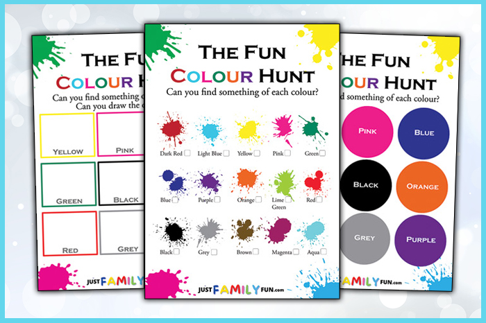 kids colour scavenger hunt game