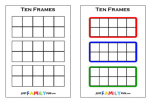 Free Printable 10 Frame Templates | Just Family Fun