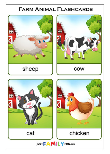 flashcards animals farm