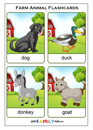 printable farm animal flashcards