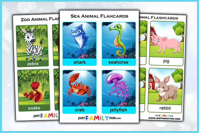free printable animals flashcards