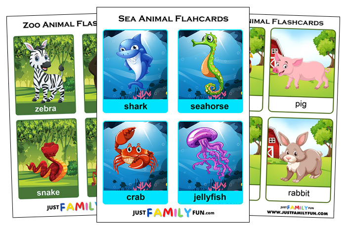 Free Printable Animals Flashcards