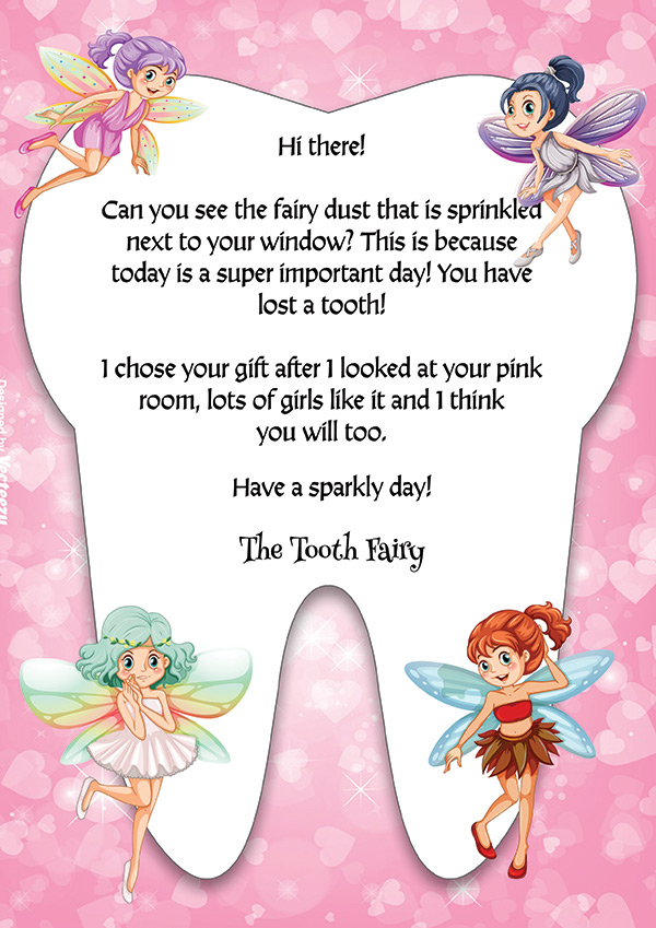 tooth fairy letter for girl