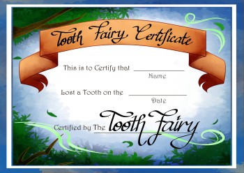 free printable tooth fairy certificate